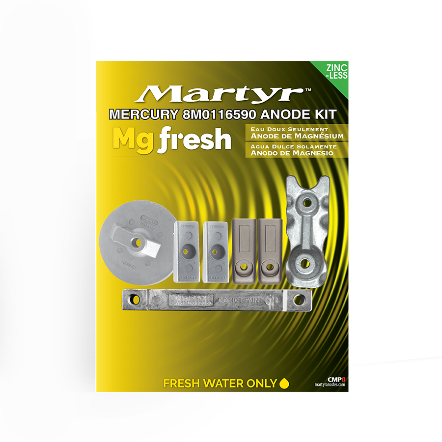 Mercury Outboard 8M0116590 Verado 350HP Anode Kit Martyr CM8M0116590KIT (Aluminum, Zinc & Magnesium Options)