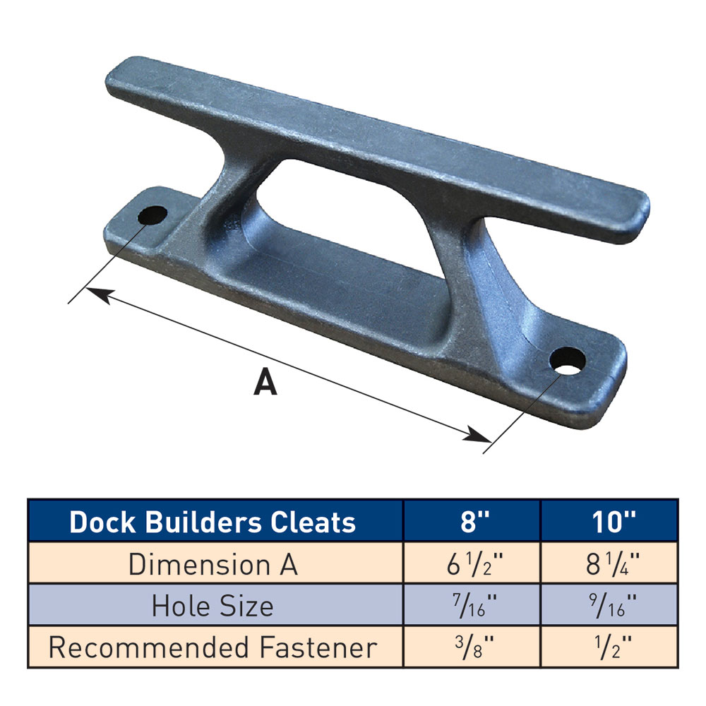 Dock Edge Aluminum Dock Builders Cleats - (2 sizes)