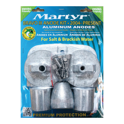 Mercruiser Bravo 3 Anode Kit Replacement Martyr CMBRAVO3KIT (Aluminum, Zinc & Magnesium Options)