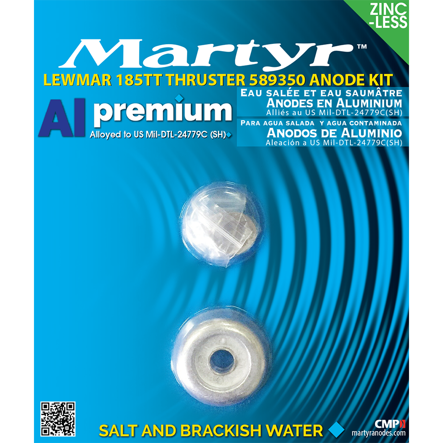 Lewmar 589350 Thruster Anode Kit Martyr CM589350KIT (Aluminum, Zinc & Magnesium Options)