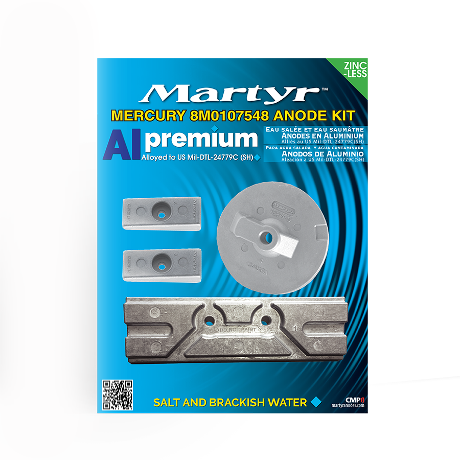 Mercury Outboard 8M0107548 75-150HP Anode Kit Martyr CM8M0107548KIT (Aluminum, Zinc & Magnesium Options)