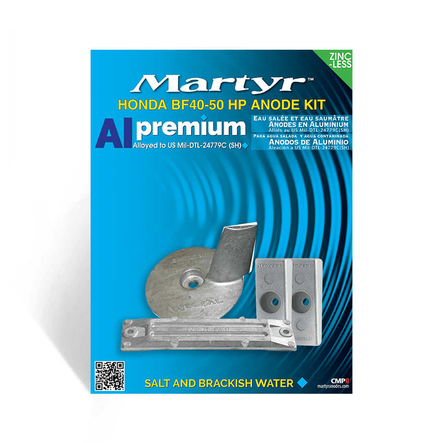 Honda Outboard 40-50 HP Anode Kit Martyr CMHBF4050KIT (Aluminum, Zinc & Magnesium Options)