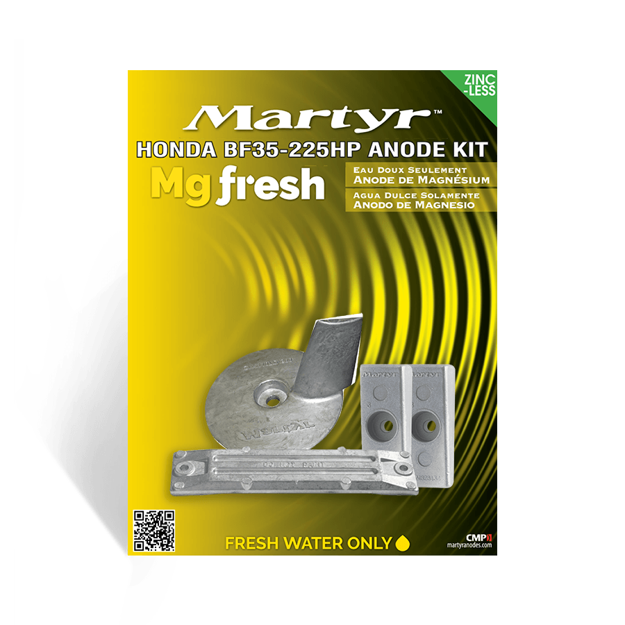 Honda Outboard 40-50 HP Anode Kit Martyr CMHBF4050KIT (Aluminum, Zinc & Magnesium Options)