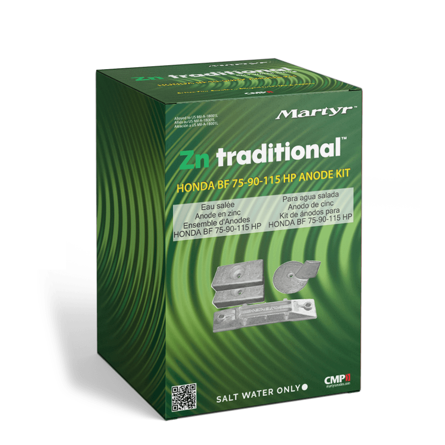 Honda Outboard 75-115 HP Anode Kit Martyr CMHBF75115KIT (Aluminum, Zinc & Magnesium Options)