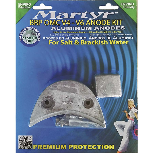 Evinrude & Johnson Outboard V4 & V6 Anode Kit Martyr CMOMCV4V6KIT (Aluminum, Zinc & Magnesium Options)