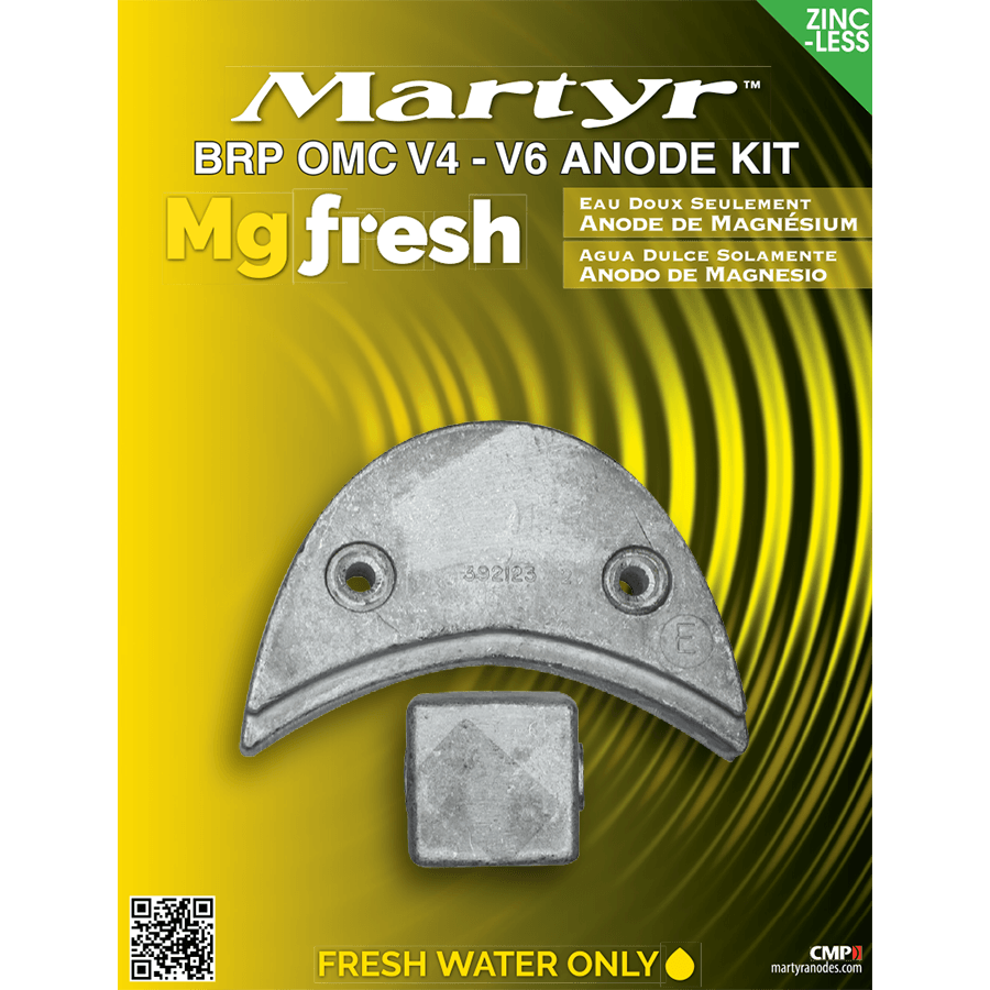 Evinrude & Johnson Outboard V4 & V6 Anode Kit Martyr CMOMCV4V6KIT (Aluminum, Zinc & Magnesium Options)