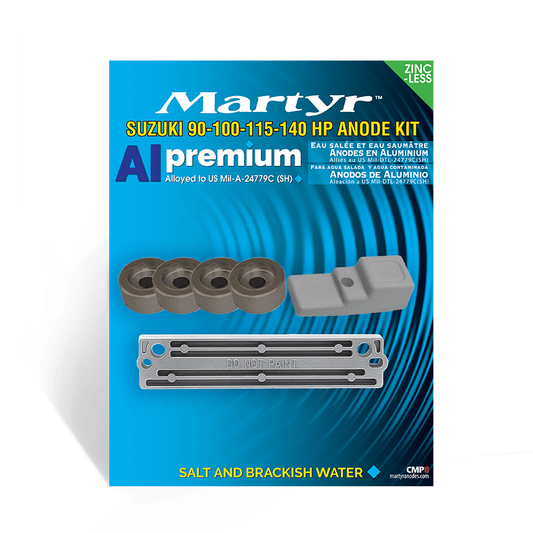 Suzuki Outboard 90-100-115-140 HP Anode Kit Martyr CMSZ90140KIT (Aluminum, Zinc & Magnesium Options)