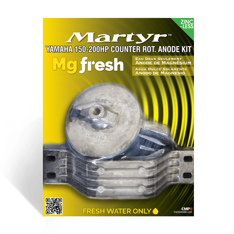 Yamaha Outboard 150-200 HP Counter Rotation Anode Kit Martyr CMY150CRKIT (Aluminum & Magnesium Options)