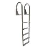 Dock Ladder - Dock Edge Wide Step Welded Aluminum Flip-Up 3, 4, 5 & 7 Step Options