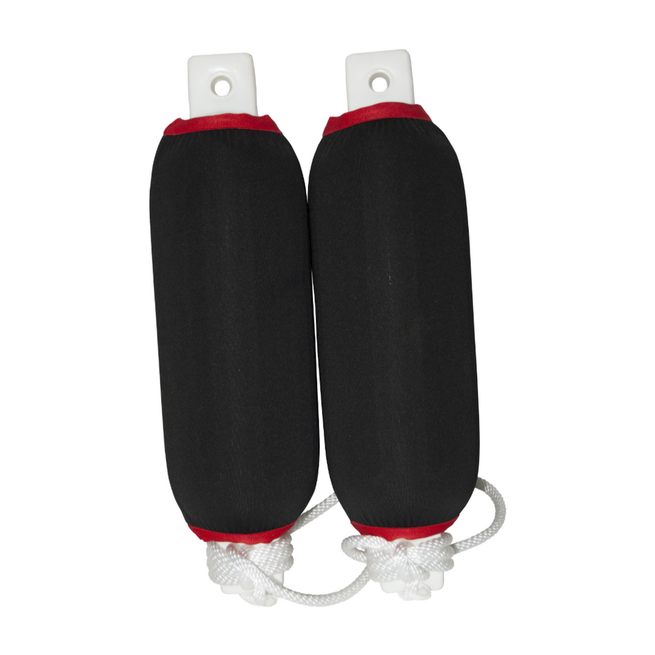 Twin Eye Boat Fenders - 2-Pack with cover and fender line