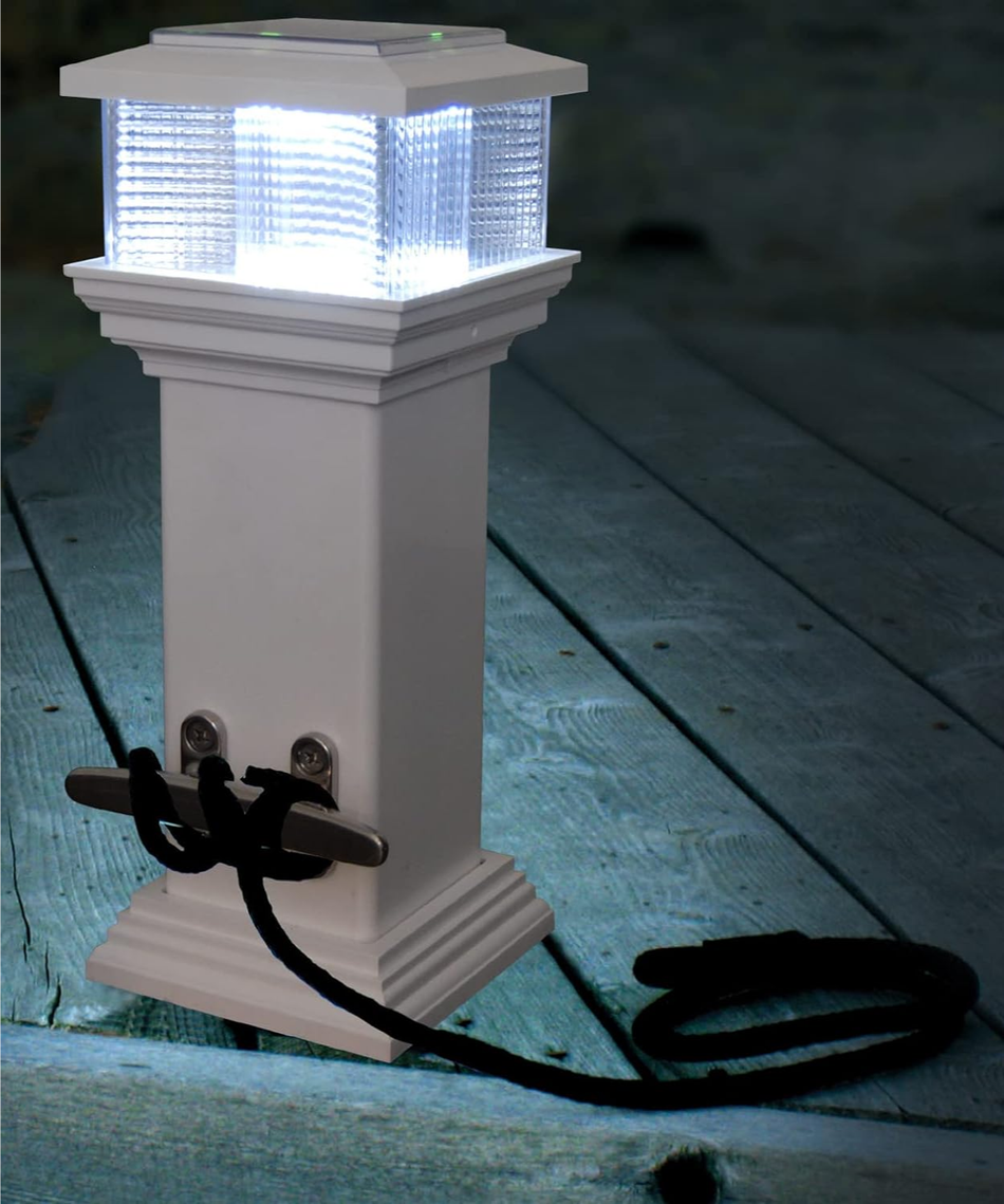 Dock Edge CleatLite Solar Dock Light with Stainless Mooring Cleat DE96250F