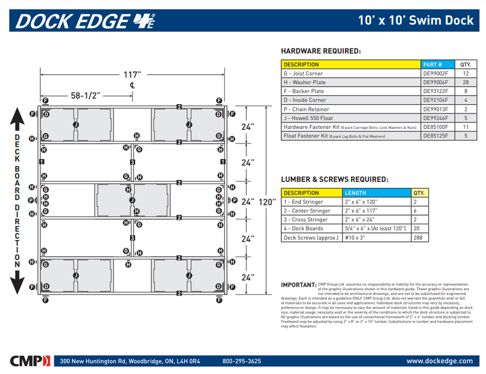 Dock Edge 10FT X 10FT Dock2Go DIY Floating Dock Kit