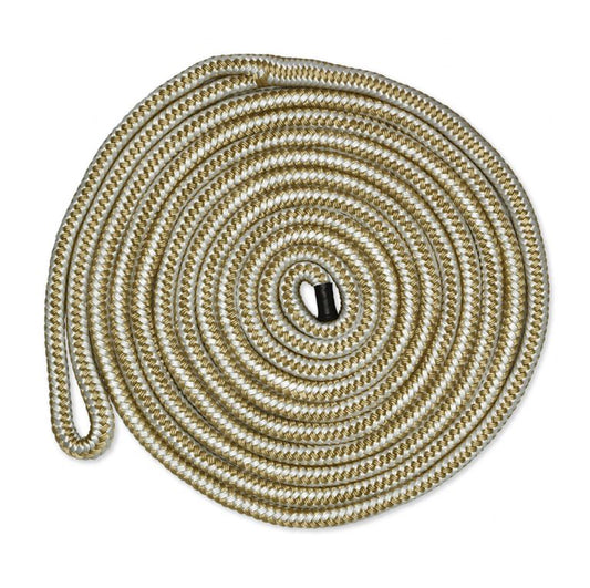 CMP Cordage Nylon Double Braid Dock Line - White Gold