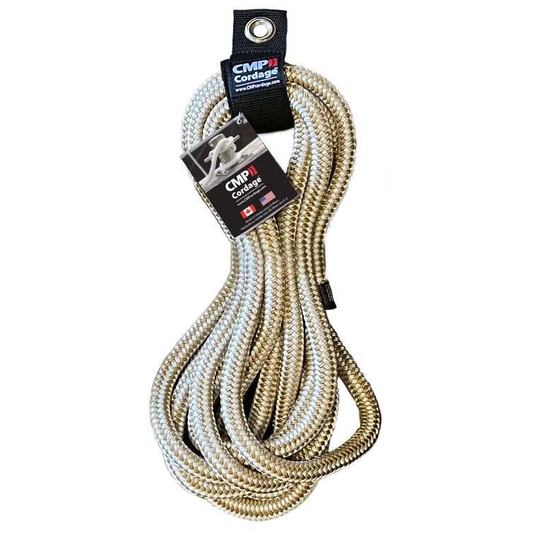 CMP Cordage Nylon Double Braid Dock Line - White Gold