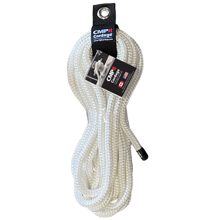 CMP Cordage Nylon Double Braid Dock Line - White